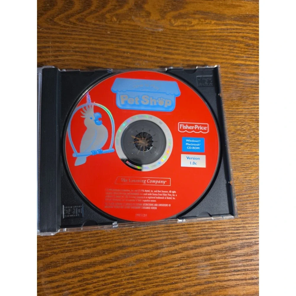 Fisher-Price Time to Play Pet Shop PC CD learn animal feed clearn care vet game!